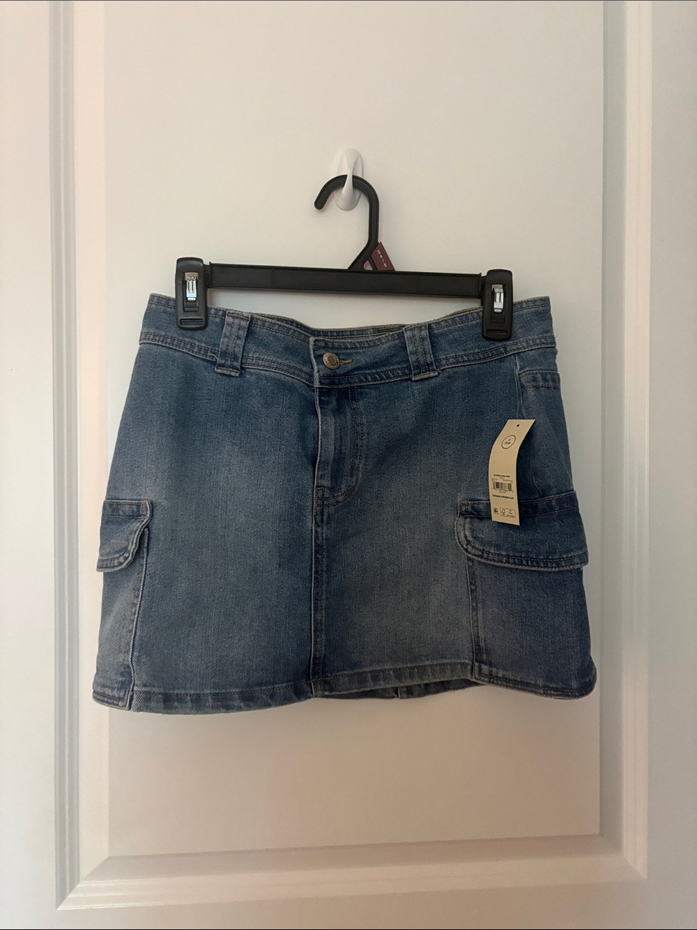 No Boundaries Blue Denim Cargo Mini Skirt